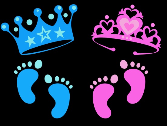 Diseño Vector de Corona de Rey y Reina para bebes